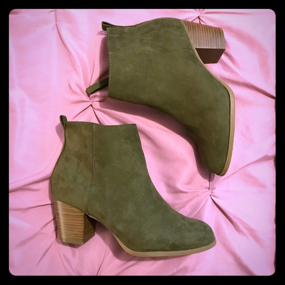 Olive green booties